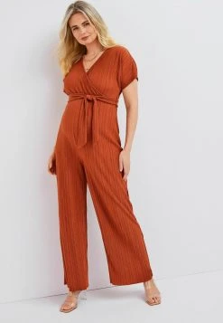 Next Damen MATERNITY PLISSÃ - Jumpsuit - Rust Orange