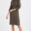 Next Damen LONG SLEEVE - Strickkleid - Taupe