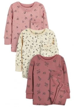 Next Kinder 3 PACK - Nachtwäsche Set - Pink Cream Heart Floral