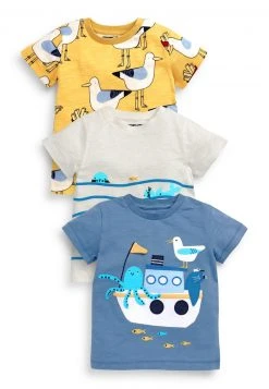 Next 3 PACK - T-Shirt Print - Mottled Dark Yellow | Kinder