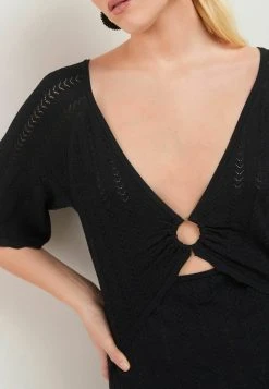 Next Damen CUT-OUT D-RING - Strickkleid - Black