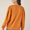 Next Damen WASHED PUFF SLEEVE - Sweatshirt - Ochre Yellow
