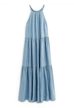 Damen NEXT TENCEL PLAIT NECK TIERED - Jeanskleid - Blue
