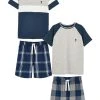 Next Kinder CHECK 2 PACK - Nachtwäsche Set - Blue Grey