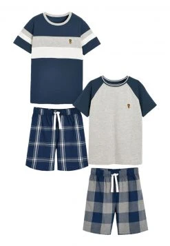 Next Kinder CHECK 2 PACK - Nachtwäsche Set - Blue Grey