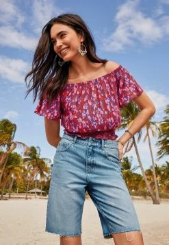 Next Damen LONGLINE STRAIGHT - Jeans Shorts - Bleach Blue