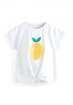 Next Kinder LEMON TIE FRONT - T-Shirt Print - White -Next Verkäufe 2022 9c80aa03a5f746b7b485083f6c34c32d