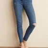 Next Damen POWER STRETCH - Jeans Slim Fit - Destroyed Denim