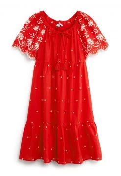 Next Damen SHORT SLEEVE BRODERIE MINI KAFTAN - Freizeitkleid - Red -Next Verkäufe 2022 9d92e8b46381479bada8c65f1767d26f