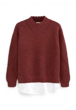 Next Damen HI NECK HEM LAYER STITCH DETAIL - Strickpullover - Dark Brown -Next Verkäufe 2022 9e0bc88743ec408492c1829ee1d59a10