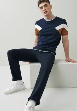 Next Herren BLOCKED - T-Shirt Print - Navy Blue Tan Brown -Next Verkäufe 2022 9e3f7a72a942496faa4bd9059578ce2c