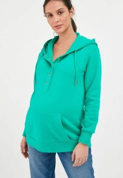 Next Damen POPPER FRONT - Kapuzenpullover - Green