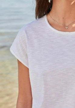 Next Damen SHORT SLEEVE SLUB - T-Shirt Print - White -Next Verkäufe 2022 9e881f4dceae40f5bffe16366b0eae0b