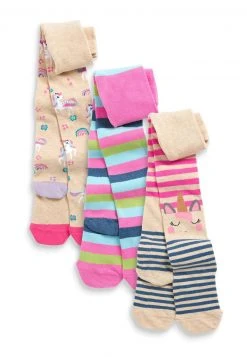 Next Kinder 3 PACK UNICORN - Socken - Pink/beige