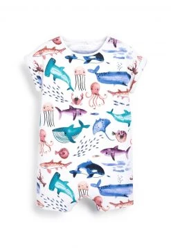 Next Kinder SINGLE - Jumpsuit - Blue White Sealife Print