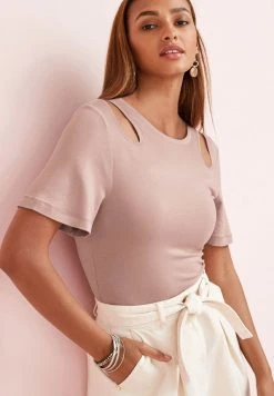 Next Damen SHORT SLEEVE - T-Shirt Basic - Blush Pink