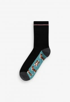 Next Damen FOOTBED DOG PATTERN 5 PACK - Socken - Black -Next Verkäufe 2022 a1b5402dab6445a499435e67e021b61f