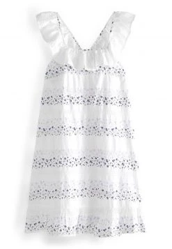 Next Damen BRODERIE SLIP - Nachthemd - White/blue -Next Verkäufe 2022 a24635c36de741ddb1e9faf63e5fbb03