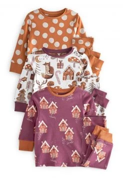 Next Kinder 3 PACK - Nachtwäsche Set - Purple/brown/white