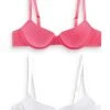 Next Damen 2 PACK - Push-up BH - White/pink