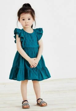 Next Kinder FABRIC MIX - Jerseykleid - Teal Blue