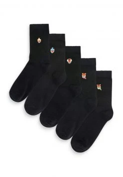 Next Damen EMBROIDERED MOTIF ANKLE 5 PACK - Socken - Black