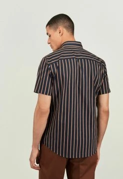 Next Hemd - Navy Blue Rust Brown Stripe | Herren -Next Verkäufe 2022 a5d6ac5619874f9482e93e722bf1d35b