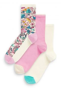 Next Damen MORRIS PATTERNED 3 PACK - Socken - Pink/white