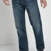 Next Herren BELTED WITH STRETCH - Jeans Straight Leg - Bleached Denim