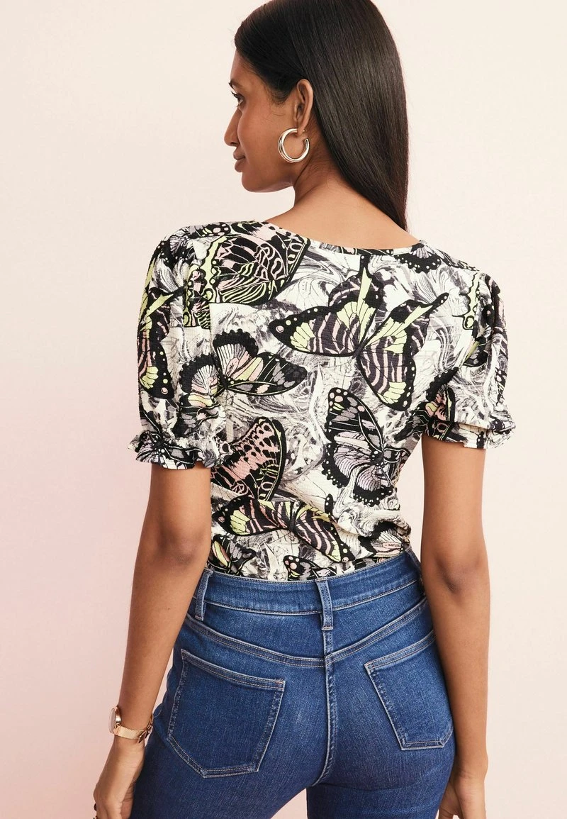 Next Damen SHORT SLEEVE V-NECK - Bluse - Blue 2 Next Damen SHORT SLEEVE V-NECK - Bluse - Blue – Bild 2