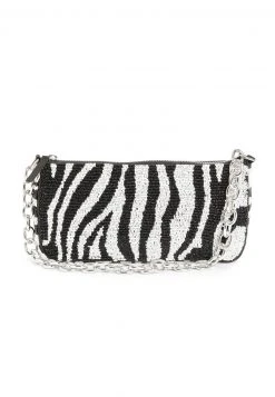 Next BEADED SMALL - Clutch - Black White Zebra Print | Damen