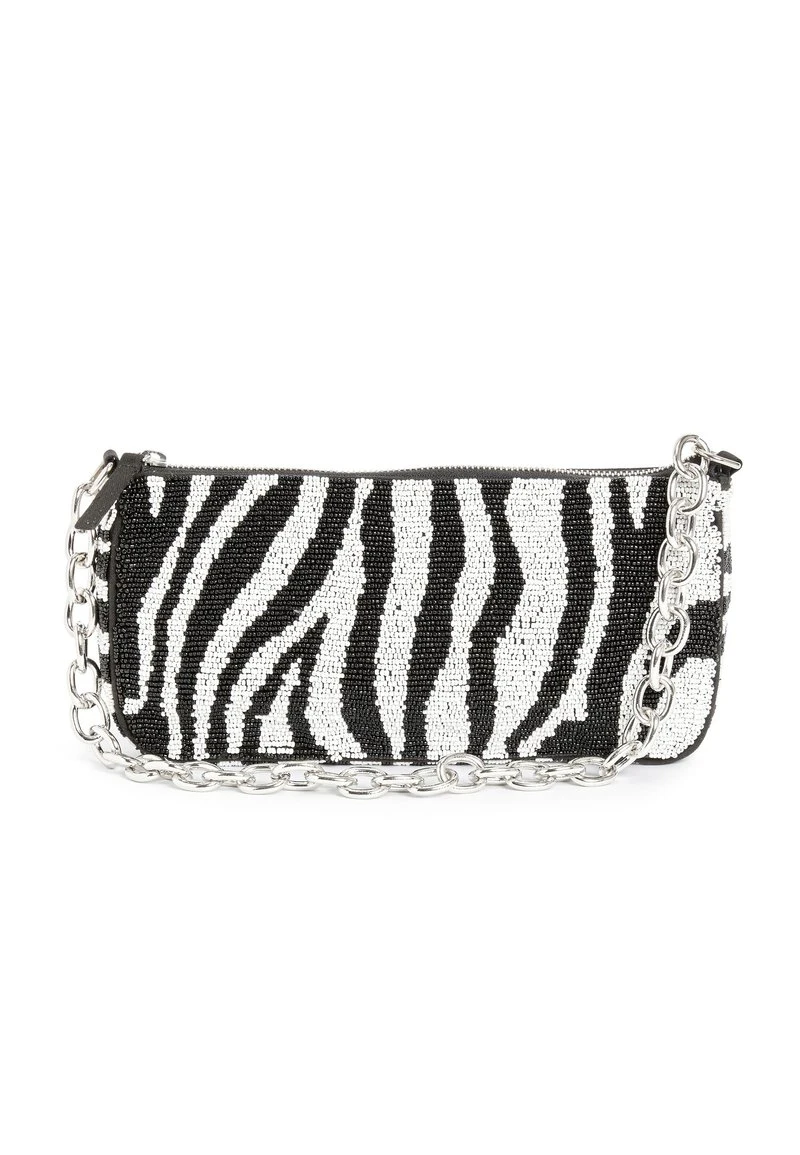 Next BEADED SMALL - Clutch - Black White Zebra Print | Damen 1 Next BEADED SMALL - Clutch - Black White Zebra Print | Damen