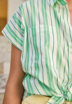 Next Damen SHORT SLEEVE - Hemdbluse - Green Stripe -Next Verkäufe 2022 a693628d042140c0ae3d9e670d12d480