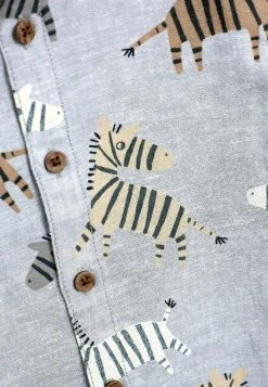 Next Kinder SHORT SLEEVE ZEBRA PRINT GRANDAD COLLAR - Hemd - Monochrome -Next Verkäufe 2022 a746063671004fca9057fffcba78444e
