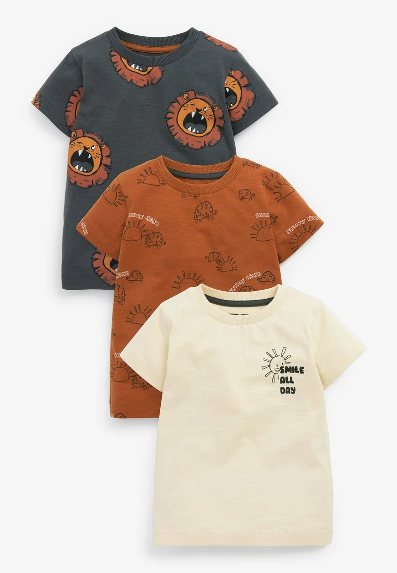 Next Kinder 3 PACK - T-Shirt Print - Mottled Orange 1 Next Kinder 3 PACK - T-Shirt Print - Mottled Orange