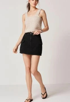 Next Damen CARPENTER - A-Linien-Rock - Washed Black