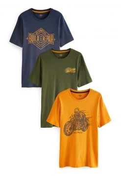 Next Herren 3 PACK - T-Shirt Print - Blue