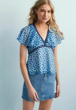 Next Damen FLUTED - Bluse - Blue Jubilee Print