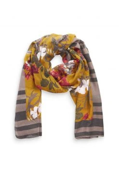 Next Damen FLORAL PRINT BORDER LIGHTWEIGHT - Schal - Ochre Yellow