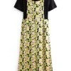 Next Damen PINAFORE - Freizeitkleid - Green Pink Floral