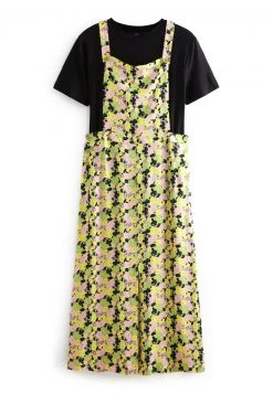 Next Damen PINAFORE - Freizeitkleid - Green Pink Floral