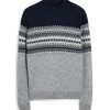 Next Strickpullover - Navy Blue Grey Fairisle | Herren