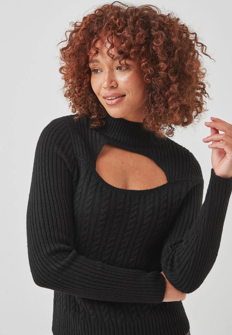 Next Damen CUT OUT - Strickpullover - Black 3 Next Damen CUT OUT - Strickpullover - Black – Bild 3