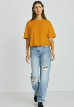 Next Damen BOXY RELAXED FIT - T-Shirt Basic - Ochre