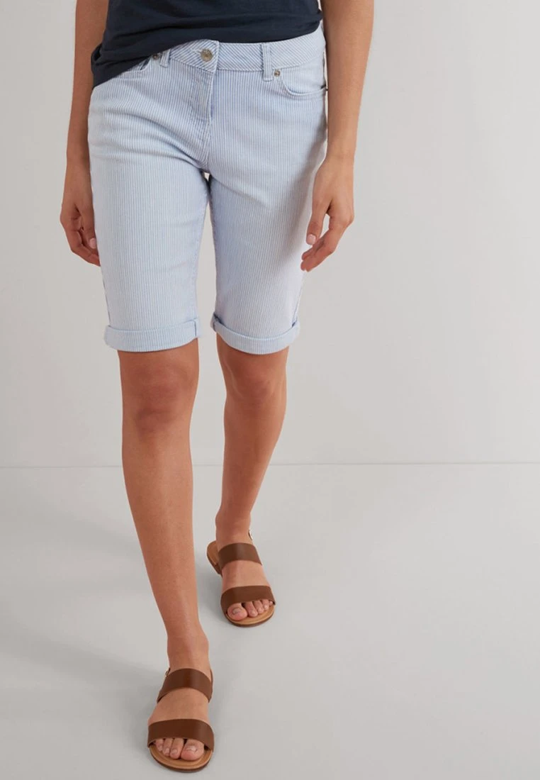 Next Damen KNEE SHORTS - Shorts - Mottled Light Blue 1 Next Damen KNEE SHORTS - Shorts - Mottled Light Blue