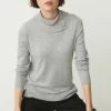 Next Damen SPLIT ROLL NECK - Strickpullover - Grey