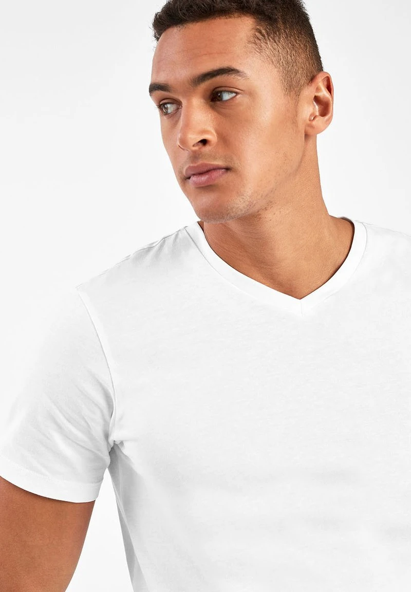 Next Herren V-NECK T-SHIRT-SLIM FIT - T-Shirt Basic - White 3 Next Herren V-NECK T-SHIRT-SLIM FIT - T-Shirt Basic - White – Bild 3