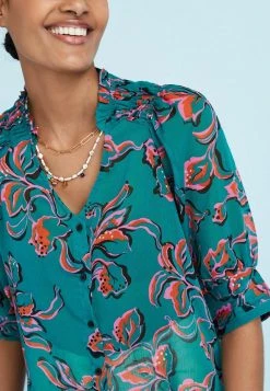 Next Damen HALF SLEEVE V-NECK - Bluse - Teal Blue Floral -Next Verkäufe 2022 af5d766f12d84e2686d1ff0270685a5a