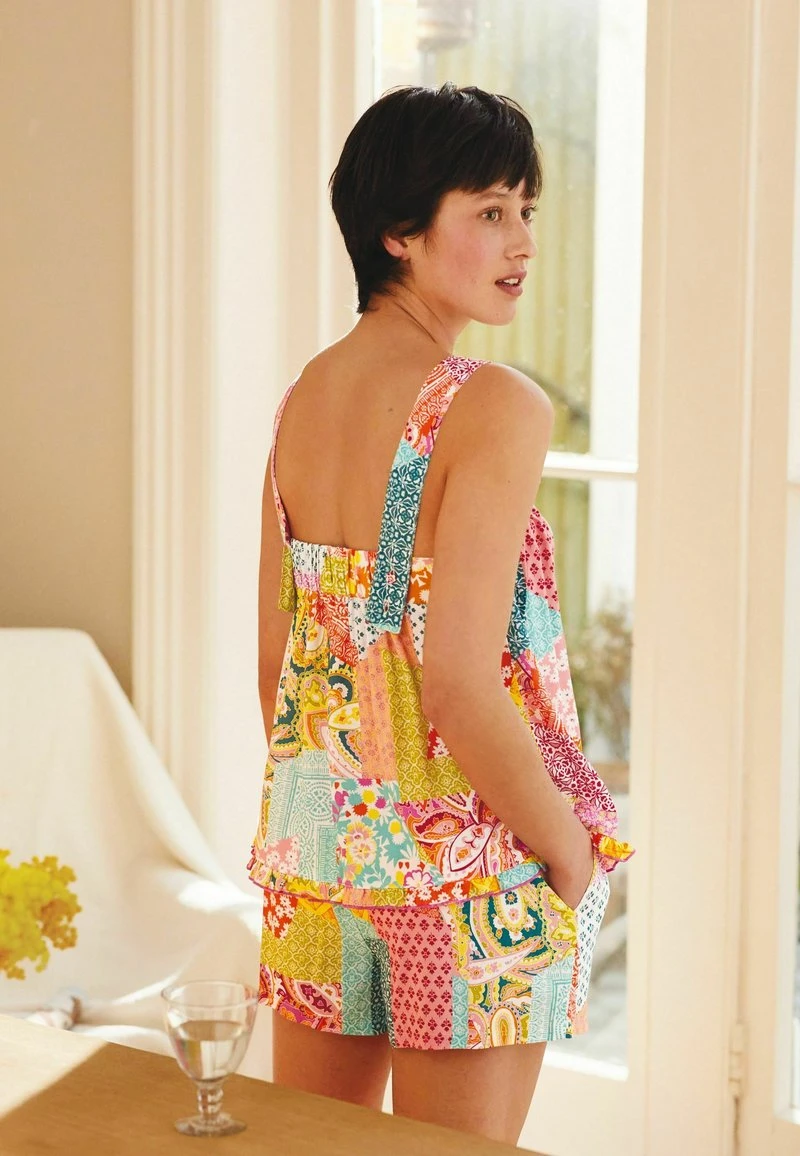 Next Pyjama - Pink Green Patchwork | Damen 2 Next Pyjama - Pink Green Patchwork | Damen – Bild 2