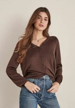 Next Damen Strickjacke - Dark Brown